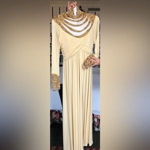 Bob Mackie full length crepe and beaded evening dress